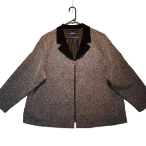 Women's Gray  & Black Herringbone Jacket Size 26
